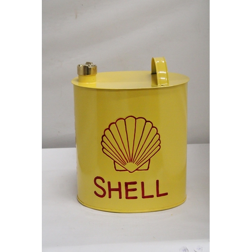 477 - A YELLOW SHELL PETROL CAN