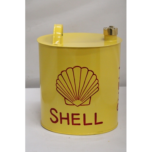 477 - A YELLOW SHELL PETROL CAN