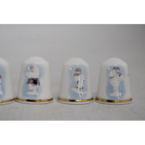 479A - A SET OF SIX RARE ROYAL DOULTON SNOWMAN THIMBLES