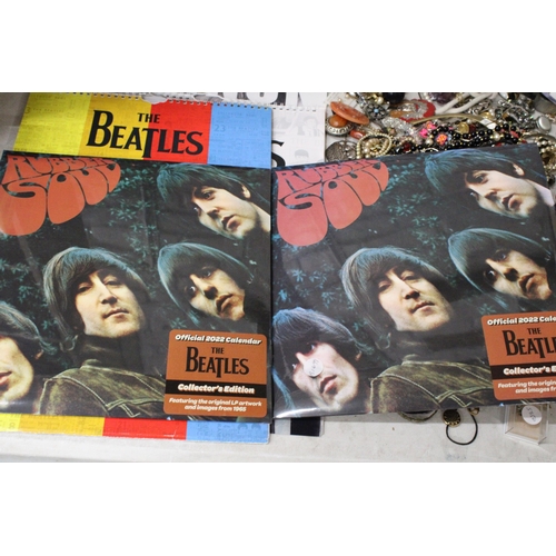 490 - FOUR BEATLES 2022 OFFICIAL CALENDARS PLUS ONE 2021 CALENDAR