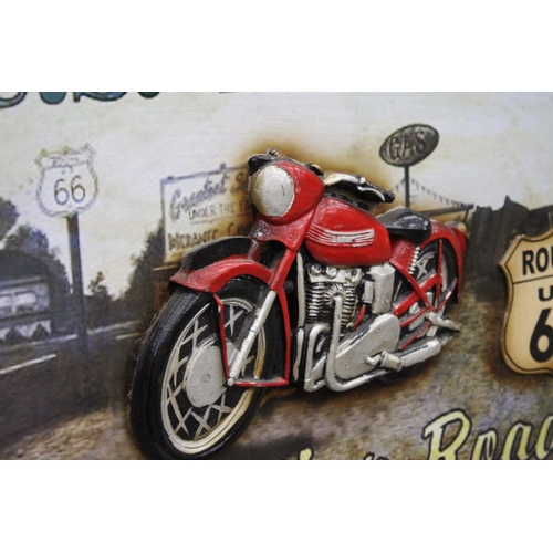 930 - A ROUTE 66 FRAMED MOTORBIKE