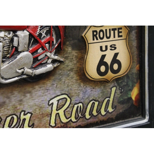 930 - A ROUTE 66 FRAMED MOTORBIKE