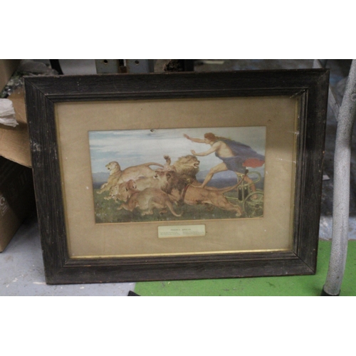 1010 - THREE FRAMED VINTAGE PRINTS TO INCLUDE, 'SIR JOHN FALSTAFF REVIEWS HIS RAGGED REGIMENT', 'PHOEBUS AP... 