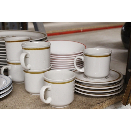 1022 - A QUANTITY OF GARLANDE FLEUR DE LUNE STONEWARE TO INCLUDE PLATES AND CUPS TOGETHER WITH MOUNTAIN WOO... 