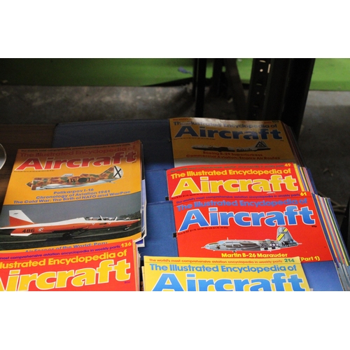 1032 - A LARGE QUANTITY OF ILLUSTRATED ENCYCLOPEDIA OF AIRCRAFT