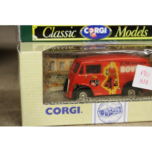 1050 - EIGHT CORGI MODELS OF MORRIS J VANS - ALL AS NEW IN BOXES