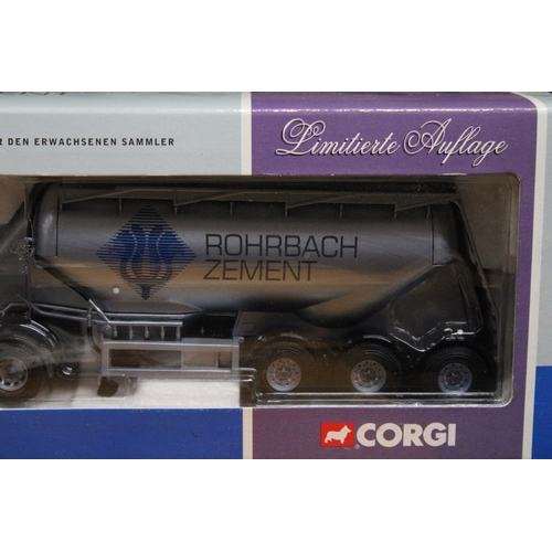 1058 - A CORGI MODEL, 76301, MAN LORRY, ROHRBACH ZEMENT, LIMITED EDITION - AS NEW IN BOX