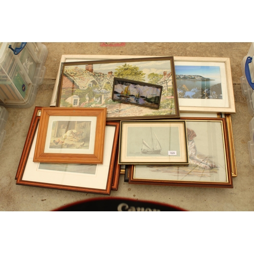 1829 - AN ASSORTMENT OF VARIOUS FRAMED PICTURES AND PRINTS