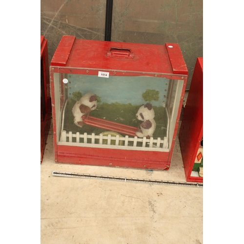 1903 - AN ORIGINAL 1960'S AUTOMATED SEESAW PANDA BEARS - VENDOR STATES IN WORKING ORDER BUT NO WARRANTY GIV... 