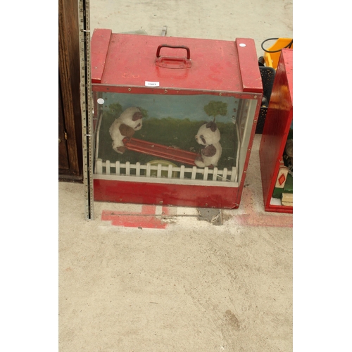 1903 - AN ORIGINAL 1960'S AUTOMATED SEESAW PANDA BEARS - VENDOR STATES IN WORKING ORDER BUT NO WARRANTY GIV... 