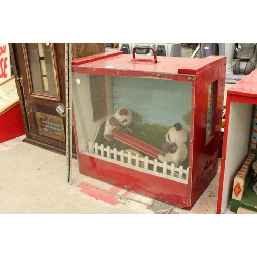 1903 - AN ORIGINAL 1960'S AUTOMATED SEESAW PANDA BEARS - VENDOR STATES IN WORKING ORDER BUT NO WARRANTY GIV... 