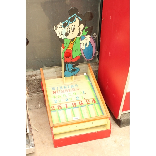 1905 - AN ORIGINAL AUTOMATED MICKEY MOUSE FAIRGROUND GAME MACHINE - VENDOR STATES IN WORKING ORDER BUT NO W... 