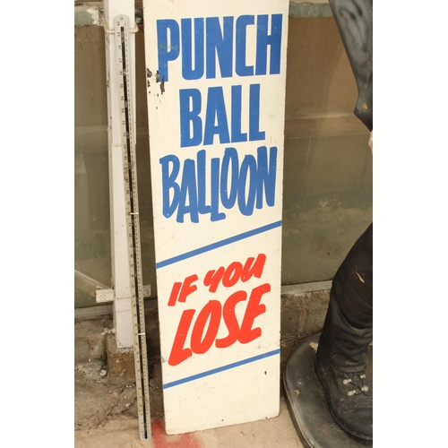 1906 - A WOODEN FAIRGROUND PUNCH BALL SIGN