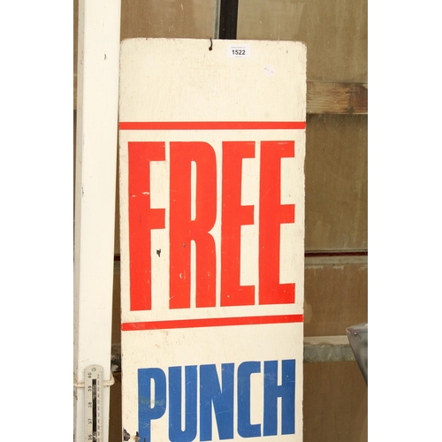 1906 - A WOODEN FAIRGROUND PUNCH BALL SIGN