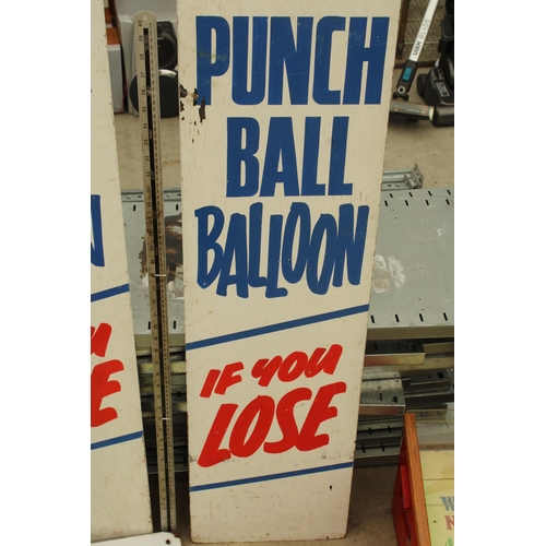 1906 - A WOODEN FAIRGROUND PUNCH BALL SIGN