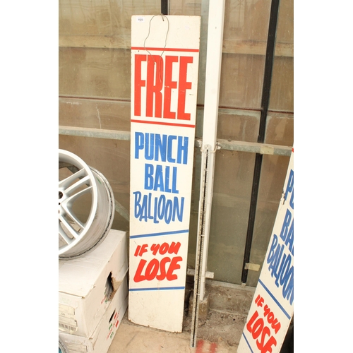 1907 - A WOODEN FAIRGROUND PUNCH BALL SIGN