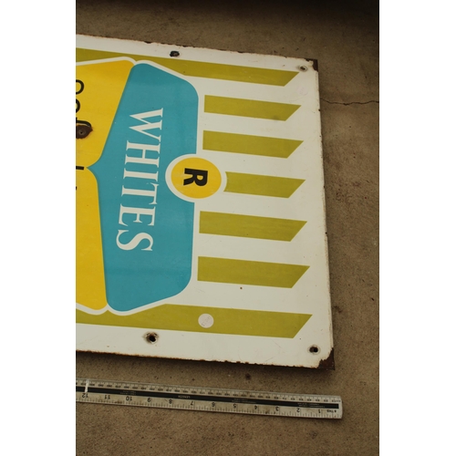 1908 - AN ORIGINAL R WHITES SOFT DRINKS ENAMEL SIGN (52CM x 64CM)