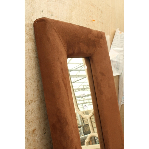 2571D - A WALL MIRROR WITH UPHOLSTERED FRAME 71.5