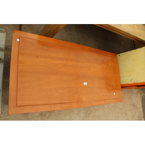 2622 - A HARDWOOD COFFEE TABLE WITH SINGLE PULL TROUGH DRAWER 48