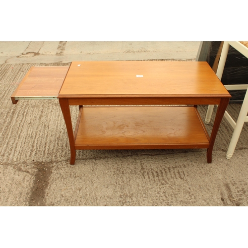 2675 - A TOM SUTTCLIFFE FURNITURE RETRO TWO TIER COFFEE TABLE WITH TWO SLIDES 35