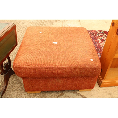 2680 - AN UPHOLSTERED FOOTSTOOL WITH HINGED LID