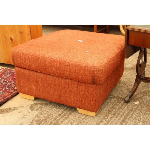 2680 - AN UPHOLSTERED FOOTSTOOL WITH HINGED LID