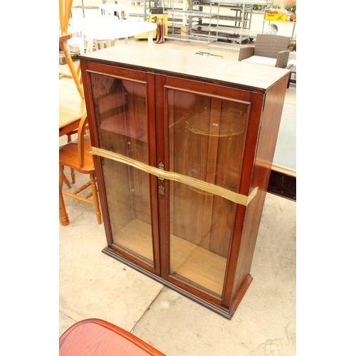 2705 - AN EDWARDIAN TWO DOOR GLAZED CABINET 34