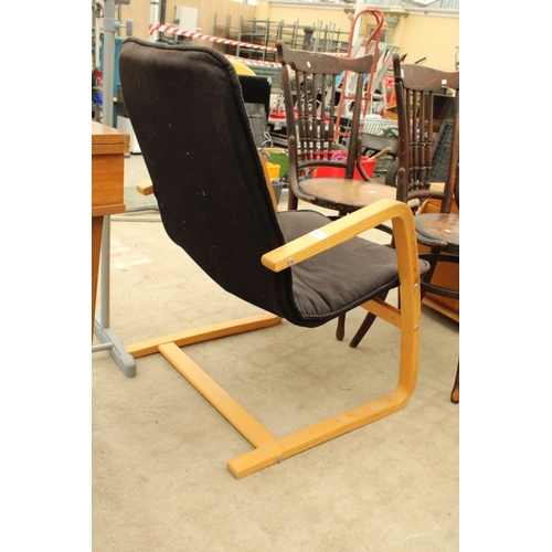 2718 - AN IKEA OLAND BENTWOOD FIRESIDE CHAIR