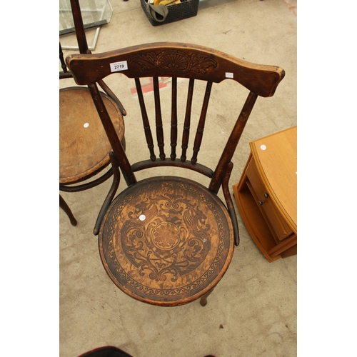 2719 - TWO BENTWOOD DINING CHAIRS