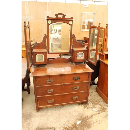 2731 - A LATE VICTORIAN DRESSING CHEST ENCLOSING TWO SHORT AND TWO LONG DRAWERS, 42