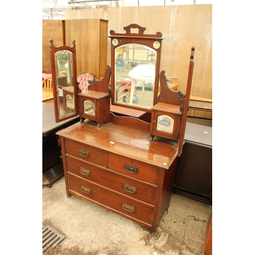 2731 - A LATE VICTORIAN DRESSING CHEST ENCLOSING TWO SHORT AND TWO LONG DRAWERS, 42