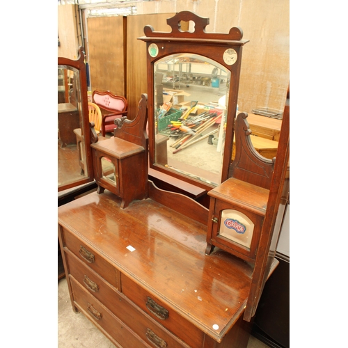 2731 - A LATE VICTORIAN DRESSING CHEST ENCLOSING TWO SHORT AND TWO LONG DRAWERS, 42