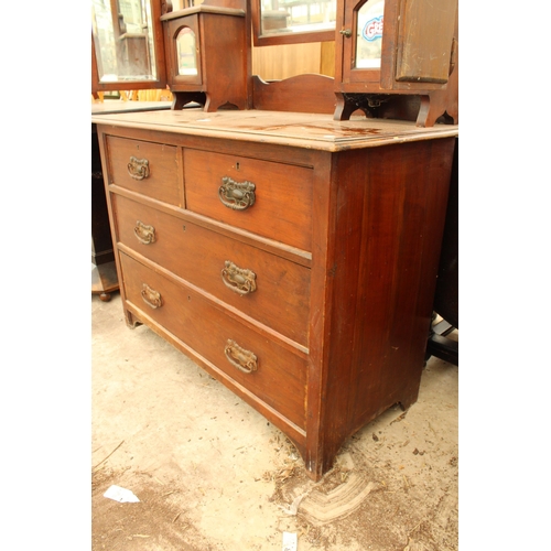 2731 - A LATE VICTORIAN DRESSING CHEST ENCLOSING TWO SHORT AND TWO LONG DRAWERS, 42