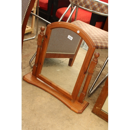 2749 - A PINE SWING FRAME DRESSING TABLE MIRROR