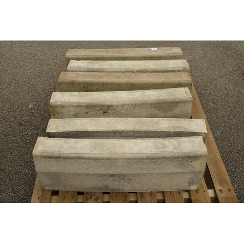 3292 - SIX SLIGHTLY CURVED CURB STONES