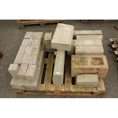 3294 - AN ASSORTMENT OF KERB STONES, DROP CURB STONES AND FOUNDATION BLOCKS ETC