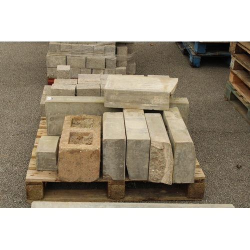 3294 - AN ASSORTMENT OF KERB STONES, DROP CURB STONES AND FOUNDATION BLOCKS ETC