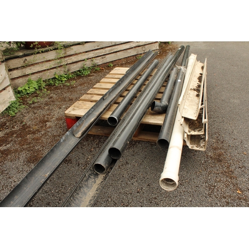 3295 - A LARGE ASSORTMENT OF VARIOUS DOWNSPOUTS, GUTTERS AND PIPES ETC