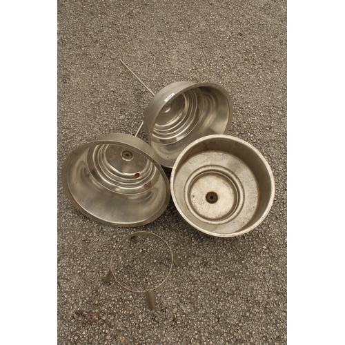 3331 - THREE STAINLESS STEEL MILD COLLECTION SYPHON BOWLS