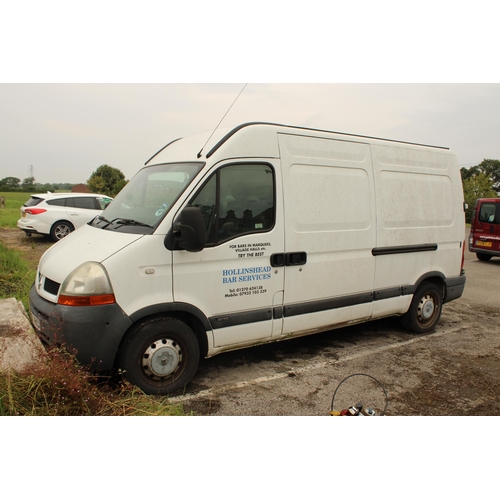 3395 - A RENAULT MASTER MM35DCI 100 ABS VAN WITH RACKING IN THE BACK KITTED OUT WITH RACKING FOR TRANSPORTI... 