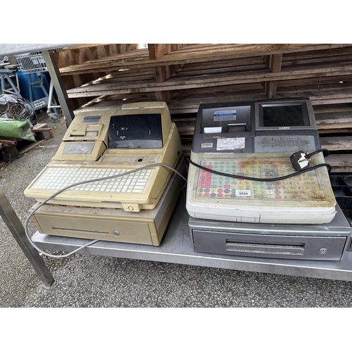 3533 - TWO ELECTRIC CASH TILLS AND A TILL DRAWER ETC