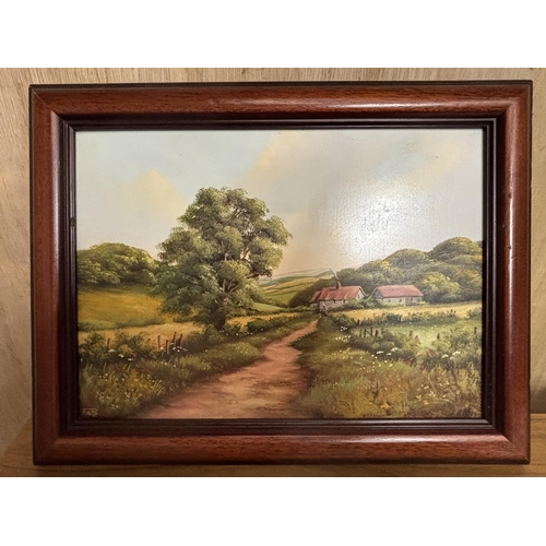 260 - A FRAMED OIL ON BOARD OF A COUNTRY COTTAGE SCENE SIGNED FOOTE TO THE LOWER LEFT HAND CORNER 24CM X 3... 