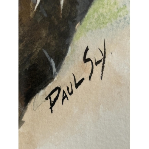 280 - THREE FRAMED WATERCOLOURS OF BIRDS SIGNED PAUL SLY