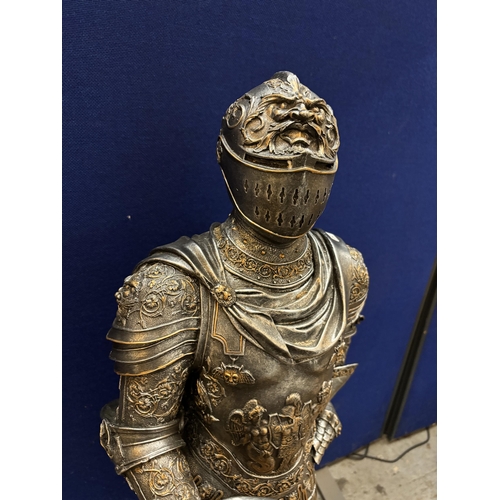 3 - A TOSCANA KINGS GUARD MEDIEVAL DECOR HALF SCALE KNIGHT, ARMOR GOTHIC STATUE 99CM HIGH, POLYRESIN, TW... 