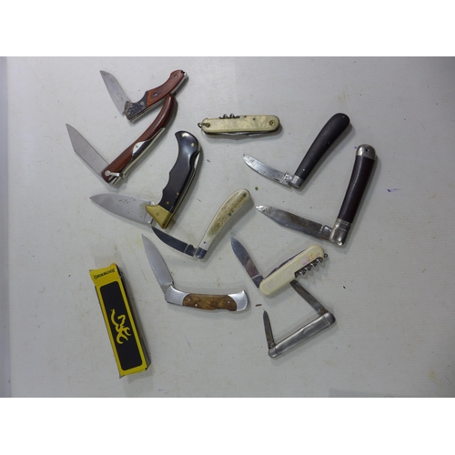 337 - TEN ASSORTED PEN KNIVES TO INCLUDE A BROWNING EXAMPLE