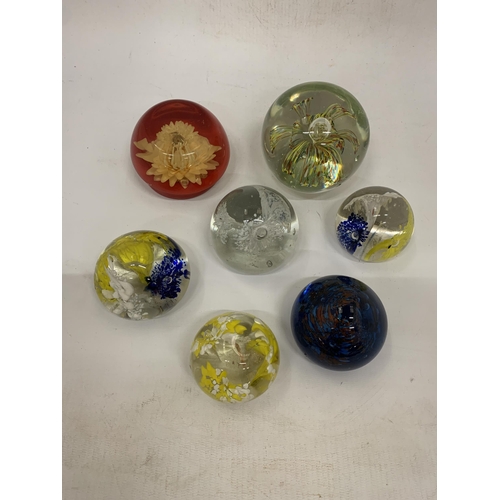 102 - SEVEN VINTAGE PAPERWEIGHTS