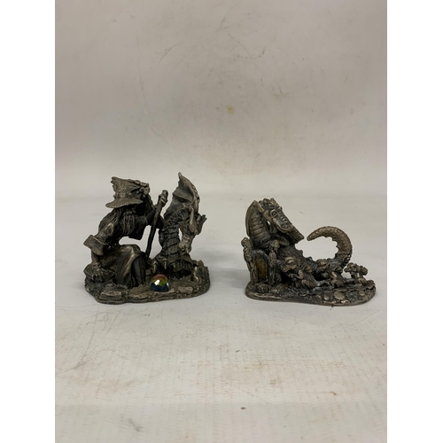 113 - TWO MYTH AND MAGICAL PEWTER FIGURES 