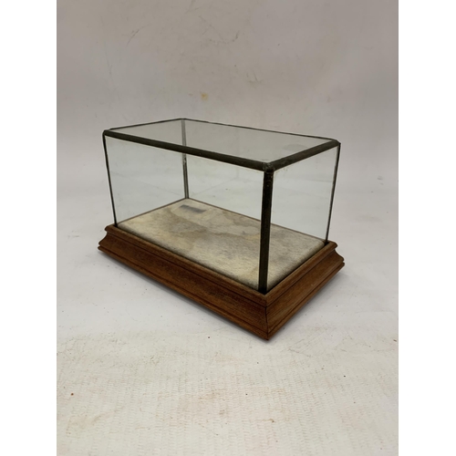 135 - A VINTAGE GLASS DISPLAY CABINET 18 CM X 11 CM