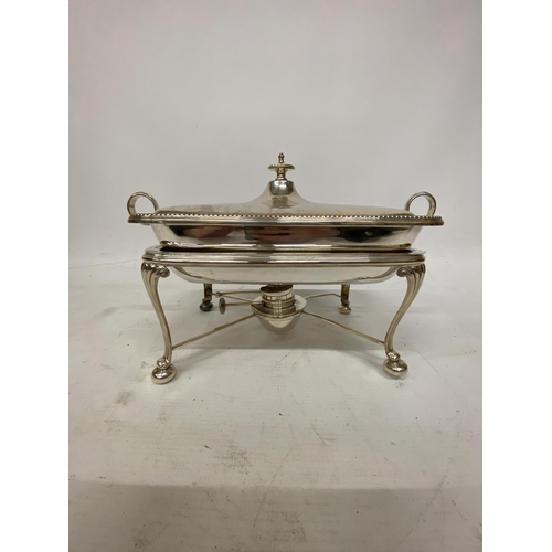 9 - A WILLIAM HUTTON & SONS CROSSED ARROWS SILVER PLATE CHAFING DISH