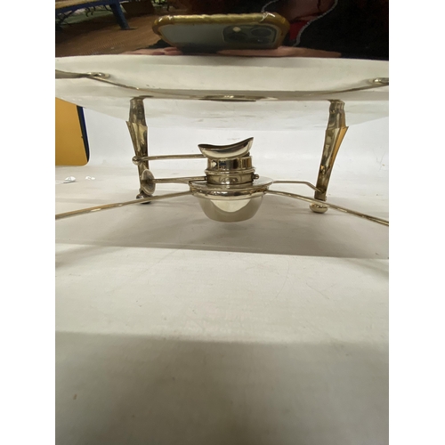 9 - A WILLIAM HUTTON & SONS CROSSED ARROWS SILVER PLATE CHAFING DISH